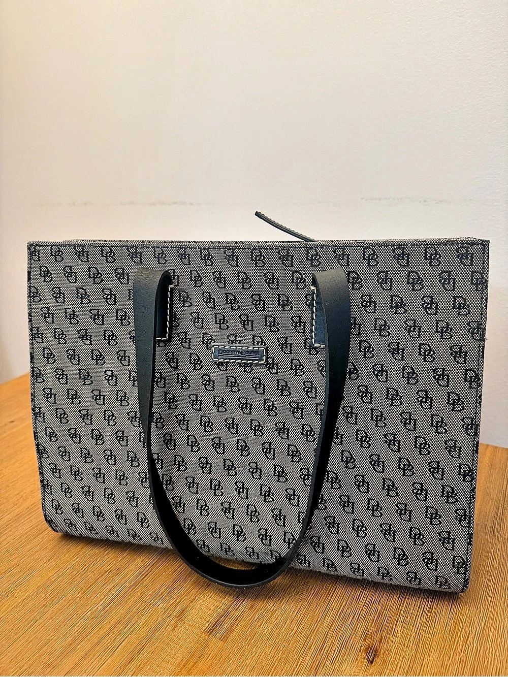 Dooney & Bourke Monogram Tote in Black & Gray